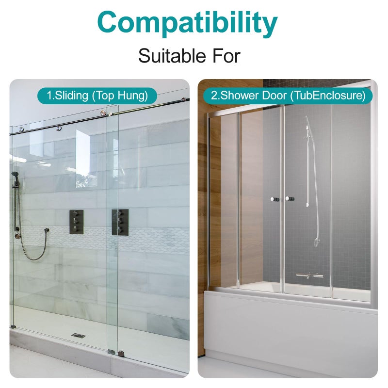 VYH M6219 Sliding Shower Door Bottom Guide(Grey) for Sliding Shower Door (Top Hung) Shower Door Guide, 1/2 in Channels for Glass Shower Door Plastic Guide(2 Pack)(Grey) - Image 4